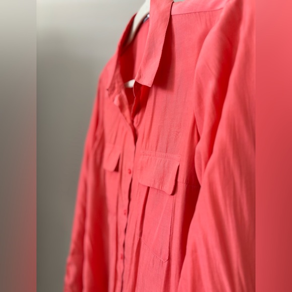 Express Button-up Blouse • Coral Pink • Collared • Medium • EUC! - Picture 2 of 9